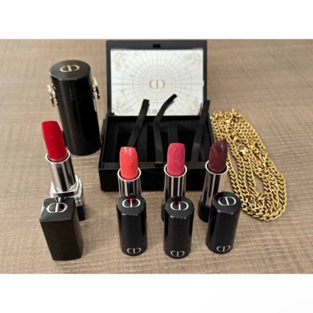 DIOR NWOT Rouge Minaudière Clutch/Lipstick Set